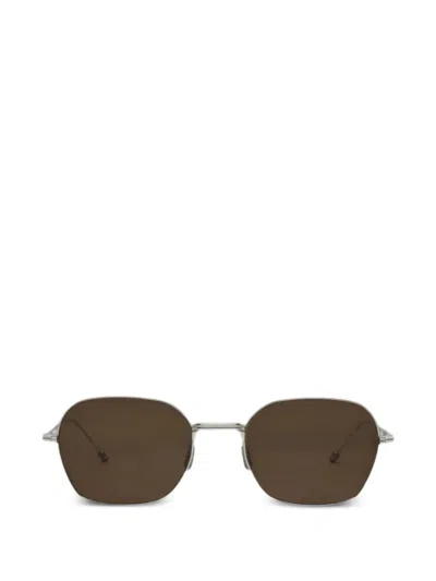 Thom Browne Titanium Rectangular Sunglasses In Metallic