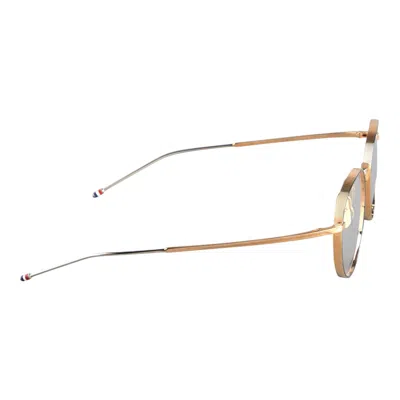 Thom Browne Titanium Round Eyeglasses Unisex In Orange