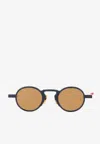 Thom Browne Titanium Round-shaped Sunglasses In Black