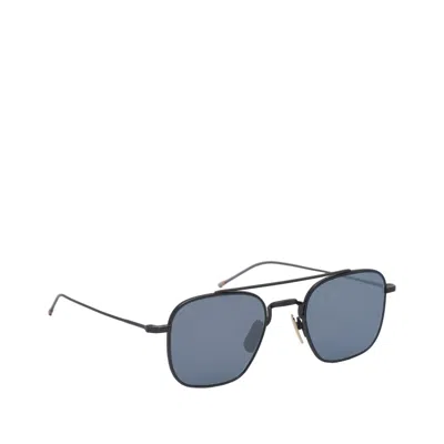 Thom Browne Titanium Squared Aviator Sunglasses Unisex In Blue