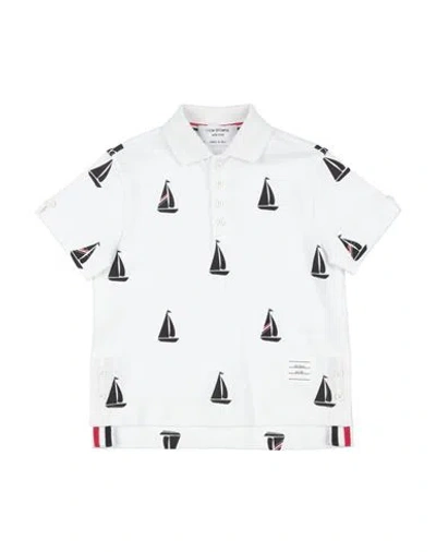 Thom Browne Babies'  Toddler Boy Polo Shirt White Size 6 Cotton In Multi