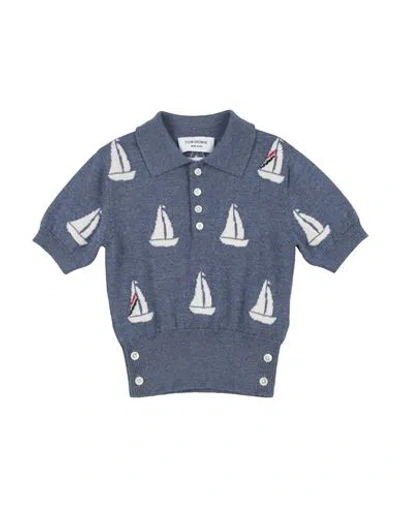 Thom Browne Babies'  Toddler Boy Sweater Slate Blue Size 6 Virgin Wool In Gray