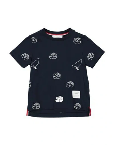 Thom Browne Babies'  Toddler Boy T-shirt Midnight Blue Size 6 Cotton