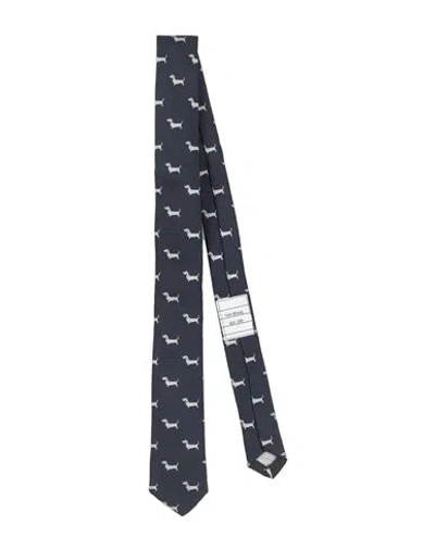 Thom Browne Babies'  Toddler Boy Ties & Bow Ties Navy Size 6 Silk, Cotton In Blue