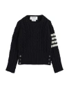 Thom Browne Toddler Sweater Midnight Blue Size 6 Merino Wool, Mohair Wool In Black