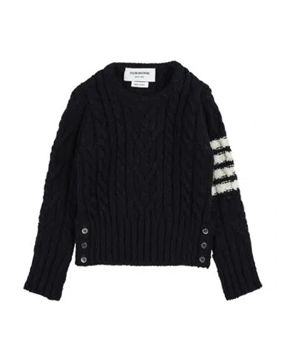 Thom Browne Babies'  Toddler Sweater Midnight Blue Size 6 Merino Wool, Mohair Wool In Black