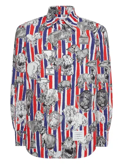 Thom Browne Toile-detail Long-sleeve Shirt In Multi