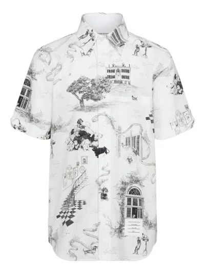 Thom Browne Toile-print Short-sleeve Shirt In Multi