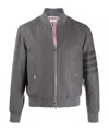 Thom Browne Tonal 4-bar Flannel Blouson Jacket