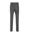 Thom Browne Tonal 4-bar Flannel Trousers In Black