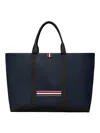 Thom Browne Tool Medium Leather Tote In Blue