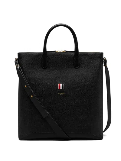 Thom Browne Tool Pebble-grain Leather Tote Bag In Orange
