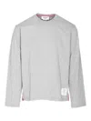 Thom Browne Rey Oversized Long Sleeves Top In Gray