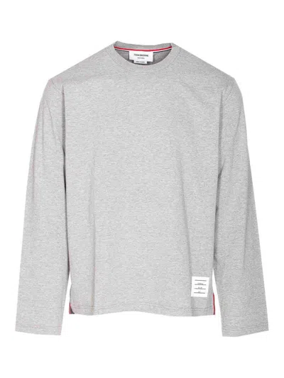 Thom Browne Rey Oversized Long Sleeves Top In Gray