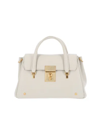 Thom Browne Top Handle Satchel Bag In White