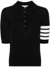 Thom Browne Poloshirt Aus Merinowolle Mit Streifen In Blue
