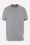 Thom Browne Stripe Detailed Crewneck T-shirt In Grey