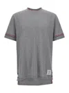 Thom Browne Grey Short Sleeve Crew Neck T-shirt In Cotton Man In Grey