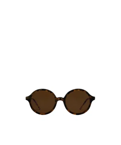 Thom Browne Tortoise Acetate Round Sunglasses In Brown