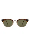 Thom Browne Tortoiseshell Clubmaster-frame Sunglasses In Brown