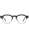 Thom Browne Tortoiseshell Oval-frame Glasses In Grey