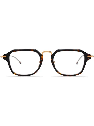 Thom Browne Tb-423 Glasses In 02 Tortoise White Gold W/ Clear