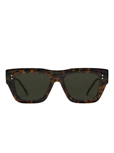 Thom Browne Tortoiseshell Rectangle-frame Sunglasses In Brown