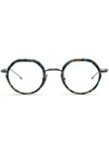 Thom Browne Tortoiseshell Round-frame Glasses In Blue