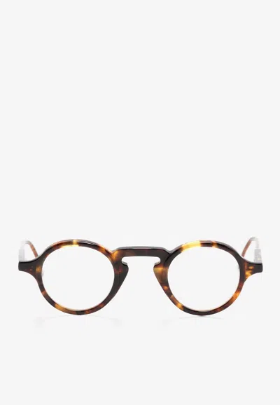 Thom Browne Tortoiseshell Round-frame Glasses In 215 Med Brown