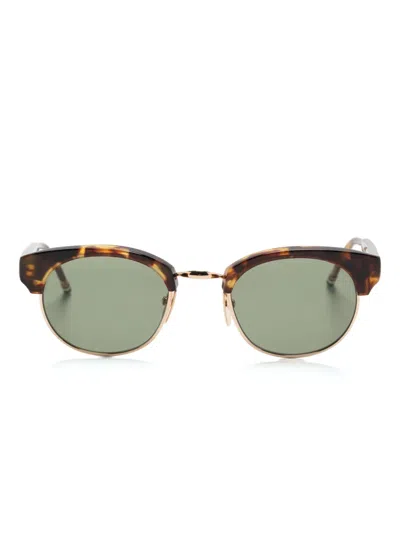 Thom Browne Tortoiseshell Round-frame Sunglasses In Brown