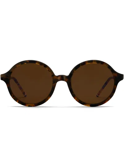 THOM BROWNE TORTOISESHELL ROUND-FRAME SUNGLASSES