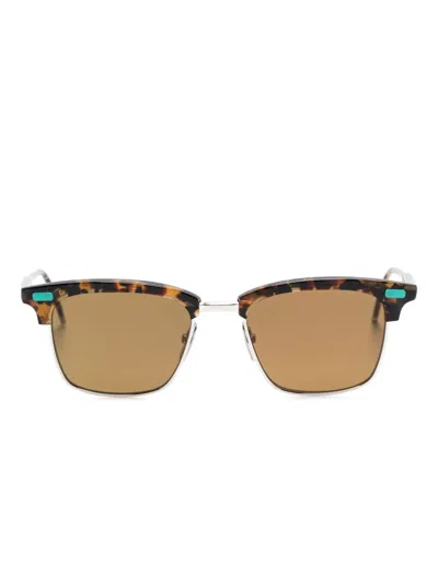 Thom Browne Eckige Sonnenbrille In Schildpattoptik In Multi