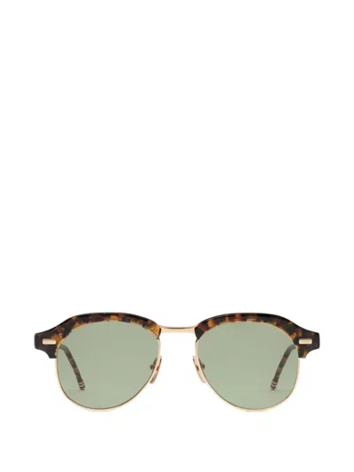 Thom Browne Tortoiseshell-effect Browline Sunglasses In Green