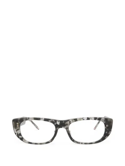 Thom Browne Tortoiseshell-effect Rectangle-frame Glasses In Orange