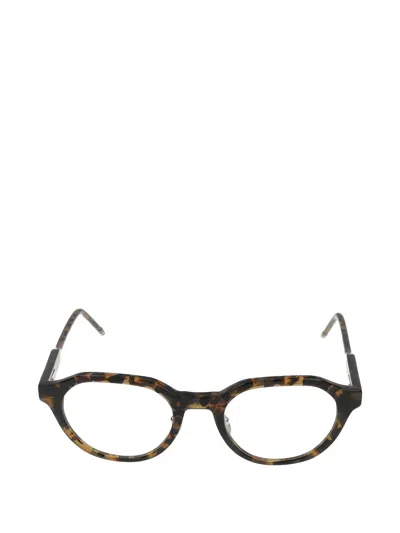Thom Browne Tortoiseshell-effect Round-frame Glasses In Brown