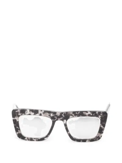 Thom Browne Tortoiseshell-effect Square-frame Glasses In Gray