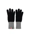 Thom Browne Touch-screen Wool Gloves In Black