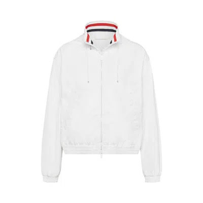 Pre-owned Thom Browne Track Jacket With Roll Out Hood 'white' | Women's Size 42