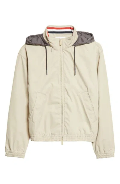 Thom Browne Track Jacket With Stowaway Hood In Neutral