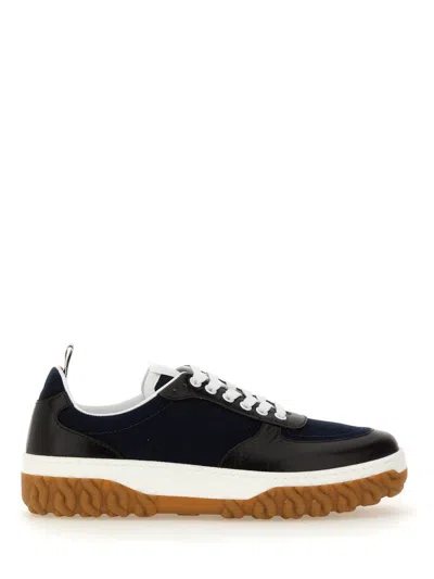 Thom Browne Letterman Panelled Sneakers In Black