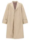 Thom Browne Water-repellent Cotton Trench Coat In Beige