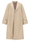 Thom Browne Water-repellent Cotton Trench Coat In Beige