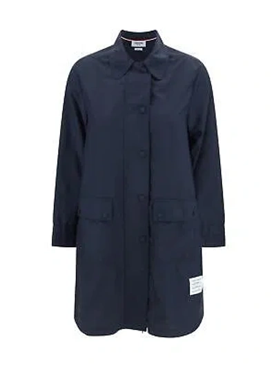 Pre-owned Thom Browne Trench Coat In Blue