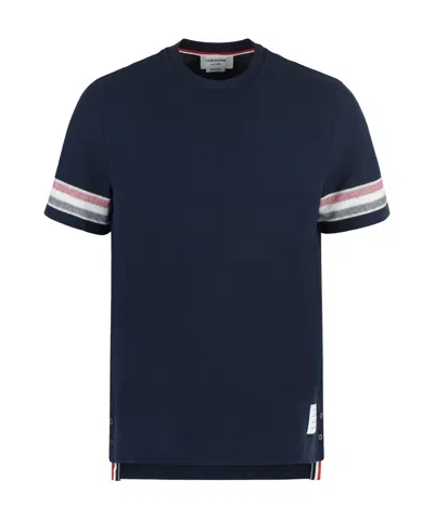 THOM BROWNE THOM BROWNE STRIPED CREWNECK T-SHIRT