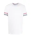 Thom Browne Tri-colour Striped Knit T-shirt In White