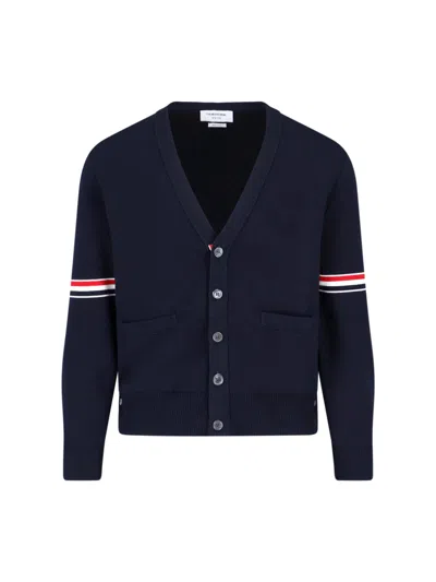 THOM BROWNE TRICOLOR DETAIL CARDIGAN