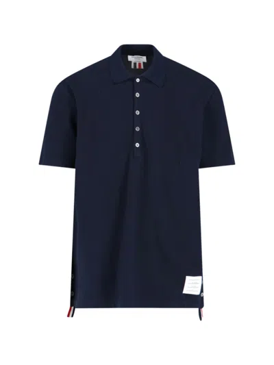 Thom Browne 4-bar Ottoman Polo Shirt In Blue
