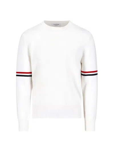 Thom Browne Tricolor Detail Jumper In White