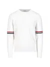 THOM BROWNE TRICOLOR DETAIL SWEATER