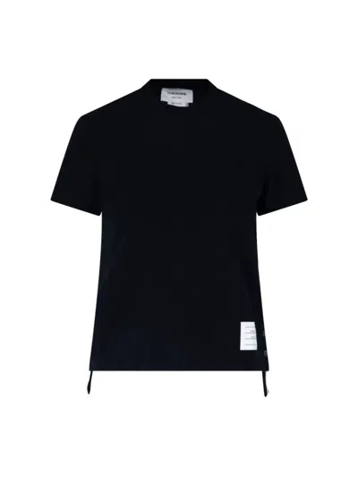 Thom Browne T-shirt With Stripes In Black